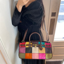 画像をギャラリービューアに読み込む, スネークレザーパッチワークハンドバッグ
