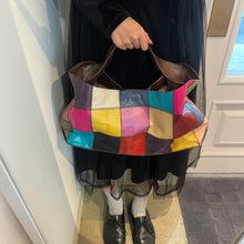 画像をギャラリービューアに読み込む, スネークレザーパッチワークトートバッグ