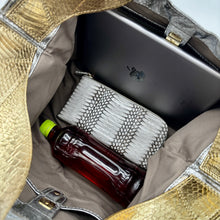 画像をギャラリービューアに読み込む, コブラレザーメタリックトートバッグ