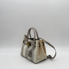 画像をギャラリービューアに読み込む, ハラコ×スネークレザーハンドバッグ
