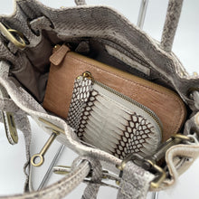 画像をギャラリービューアに読み込む, ハラコ×スネークレザーハンドバッグ