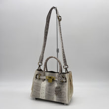 画像をギャラリービューアに読み込む, ハラコ×スネークレザーハンドバッグ