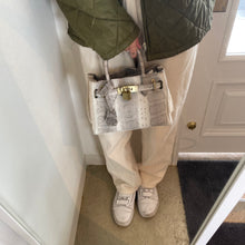 画像をギャラリービューアに読み込む, ハラコ×スネークレザーハンドバッグ