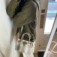 画像をギャラリービューアに読み込む, ハラコ×スネークレザーハンドバッグ