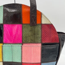 画像をギャラリービューアに読み込む, スネークレザーパッチワークトートバッグ