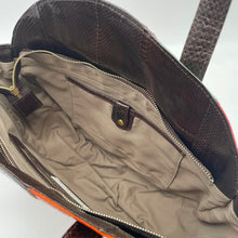 画像をギャラリービューアに読み込む, スネークレザーパッチワークトートバッグ