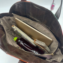 画像をギャラリービューアに読み込む, スネークレザーパッチワークトートバッグ