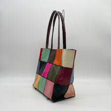 画像をギャラリービューアに読み込む, スネークレザーパッチワークトートバッグ