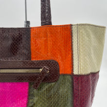 画像をギャラリービューアに読み込む, スネークレザーパッチワークトートバッグ