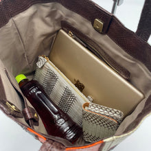 画像をギャラリービューアに読み込む, スネークレザーパッチワークトートバッグ