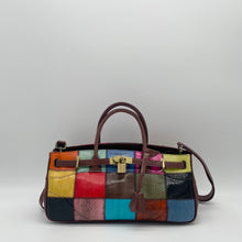 画像をギャラリービューアに読み込む, スネークレザーパッチワークハンドバッグ