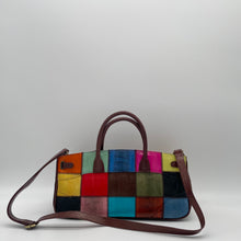 画像をギャラリービューアに読み込む, スネークレザーパッチワークハンドバッグ