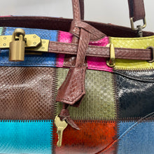 画像をギャラリービューアに読み込む, スネークレザーパッチワークハンドバッグ